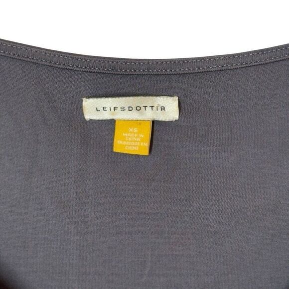 Leifsdottir Anthropologie Silk Knit Top Draped Long Sleeve Scoop Grey XS - Picture 4 of 11